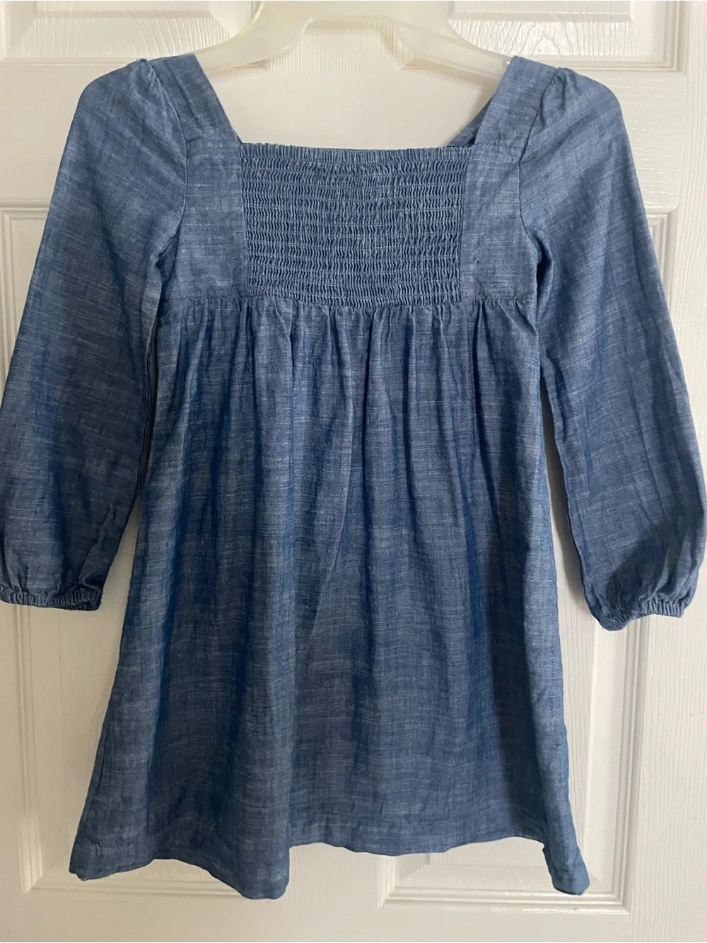 Girls Blue Long-Sleeve Casual Dress